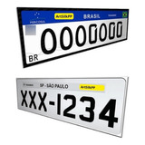 Placa Carro Personalizada Numeros Logos Nome 40x13cm