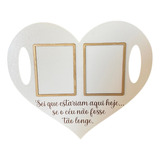 Placa Casamento P Homenagem Com 2 Fotografias Mdf