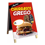 Placa Cavalete De Churrasco Grego 90x60cm Mod107