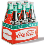 Placa Coca Cola Ice Cold Decorativa Em Metal C/ Relevo 35cm