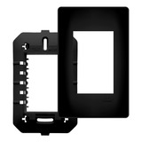 Placa Com Suporte 4x2 3 Módulos Preto Fosco Black Fame 4075