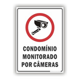 Placa Condomínio Monitorado Por Câmeras Pvc
