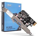 Placa Controladora Pci Express Adaptador Receptor 2x USB 3 0 1x Type C 3 0 Chipset VLI VL806 Compatível Win7 Win8 Win10 Windows Server 2008 R2 2012 2003 Linux 2 4 X Ou Superior