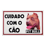 Placa Cuidado Cachorro Pitbull