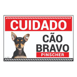 Placa Cuidado Cao Bravo