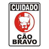 Placa Cuidado Cao Bravo