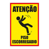 Placa Cuidado Piso Escorregadio 30x20 Cm