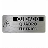 Placa Cuidado Quadro Elétrico 8x20cm Sinalização Choque