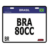 Placa De Aço Mercosul Para Bike Bra 80cc