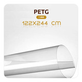 Placa De Acrílico Petg Cristal Transparente 122x244 Cm 1mm