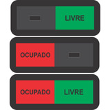 Placa De Acrílico Trilho P Porta Ocupado E Livre 10x4cm