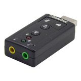 Placa De Áudio Usb Externa Fone E Microfone 7 1 Channel Top