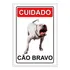 Placa De Aviso Cuidado Cão Bravo American Pit Bull Terrier