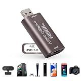 Placa De Captura De Vídeo Usb 3.0 Para Hdmi 4k 1080p Full Hd 60hz Alta Definição Com áudio Para Live Streaming Para Xbox Para Gravação Streaming Ps5 Ps4 Nintendo Switch Celular