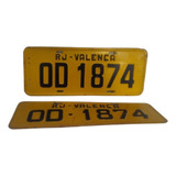 Placa De Carro Amarela Antiga Rj Valença