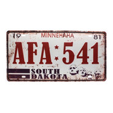 Placa De Carro Antiga Decorativa Metálica Vintage Dakota