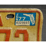 Placa De Carro Original Flórida eua 1975 Selo Licença 1977