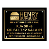 Placa De Endereço Comercial Personalizada Vidro 8mm 30x40cm