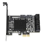 Placa De Expansão De Interface SATA3 0 De 8 Portas Akozon Placa De Expansão De Controlador PCI E Para SATA 3 0 Suporta Velocidades De 6 0 Gbps 3 0 Gbps 1 5 Gbps