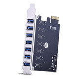 Placa De Expansão Pci e 7x Portas Usb 3 0 Sata Até 5 Gb s
