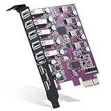Placa De Expansão PCIe Para USB 3-0 De 7 Portas -2 USB Tipo C E 5 Portas USB Tipo A-- Placa De Expansão PCI Express Com Conversor Interno Para Placa De PC De Mesa- Suporta Windows XP-7-8-10 E Mac OS -Roxo-