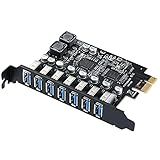 Placa De Expansão PCIe USB 3-0 De 7 Portas Para PC Desktop- Transferência De Dados Supervelocidade De 5 Gbps- Cartão De Hub PCI Express Para USB 3-0 Com 4 Canais Dedicados E Suporte UASP- Plug - Play