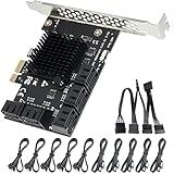 Placa De Expansão SATA Com 10 Portas Cartão SATA PCIe PCI Express X1 De 6 Gbps Para Placa Controladora SATA 3 0 Para Windows XP 7 8 10 SSD HDD