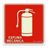 Placa De Extintor De Incêndio Com Espuma Mecânica 20 X 20 Cm