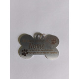 Placa De Identificação Coleira Com Nome Personalizado Inox