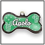 Placa De Identificação Pet Personalizada Osso M Cacto