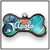 Placa De Identificação Pet Personalizada Osso M Tropical