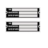 Placa De Identificação Serial Cwz Vin Com Dados Em Branco Para Carro Caminhão Hot Rod Equipamento De Reboque/modo, 2 Peças