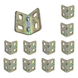 Placa De Junção Dobrada Dupla 30x20x 2mm 4 Furos Aço 10 Un