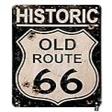 Placa De Lata Para Rota 66 Placa Histórica Antiga Rota 66 Estrada Vintage Placas De Metal Para Homens Mulheres Decoração De Arte De Parede Para Casa Bares Clubes Cafés 20 X 30 Centímetros
