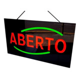 Placa De Led Luminoso Efeito Neon Aberto Moderno Bivolt