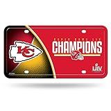 Placa De Licença De Metal NFL Rico Industries LIV  Super Bowl Champion LIV   Kansas City Chiefs  15 X 29 Cm