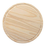 Placa De Madeira Redonda 30x30 Pinus Natural Com Canaleta