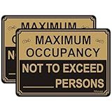 Placa De Ocupação Máxima Não Exceder Sinal De Pessoas 25 X 18 Cm Sinal Plástico Ocupação Máxima Placa Com Adesivo Adesivo Adesivo Fácil De Montar Pacote Com 2