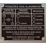 Placa De Painel 03 Marchas Preta Jeep Ford Willys Jipe