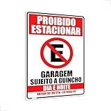 Placa De Proibido Estacionar Grande 60x40cm Portão Garagem
