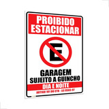 Placa De Proibido Estacionar Grande 60x40cm Portão  Garagem
