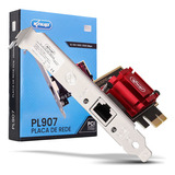 Placa De Rede Pci 1x Express 2.1 Adaptador Receptor Rj45