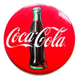 Placa De Resina Botão Com Garrafa Coca-cola 40x40x4cm