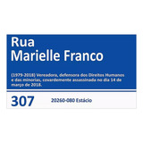 Placa De Rua Marielle Franco Rio De Janeiro Brasil 35x20cm