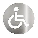 Placa De Sinalização - Acessível - Aço Inox 430 Escovado- Diametro 15 Cm - BIOVIS