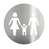 Placa De Sinalização - Familia - Aço Inox 430 Escovado- Diametro 15 Cm - BIOVIS