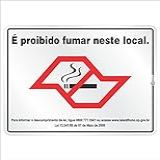 Placa De Sinalização Alumínio 15x20cm É Proibido Fumar Neste Local   Lei Sp C15001 Indika