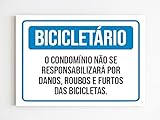 Placa De Sinalização Bicicletário Condominios Aviso