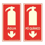 Placa De Sinalização De Extintor 1 Água 1 Pó Químico Bc