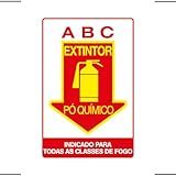 Placa De Sinalização Extintor ABC Pó Químico 20x30 Ekomunike X 715 F9e